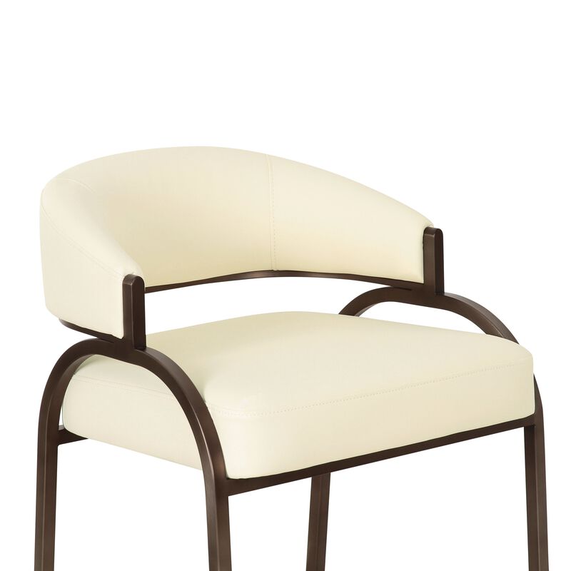 Tatum Cream Textured Performance Boucle Counter Stool