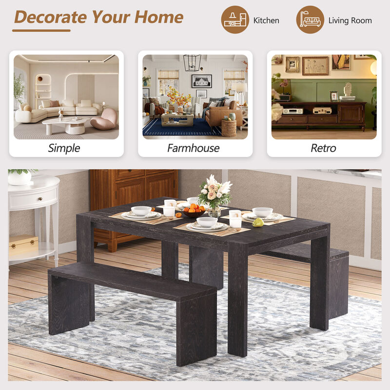 Merax  3-piece Farmhouse Dining Set