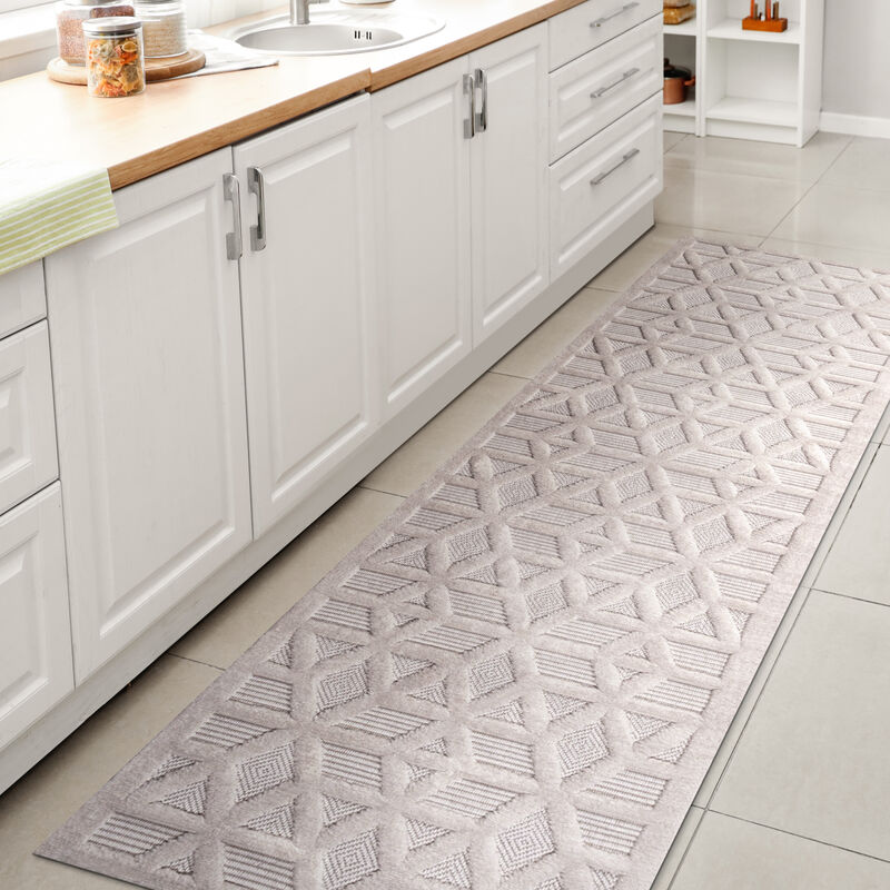 Talaia Neutral Geometric Indoor/Outdoor Area Rug