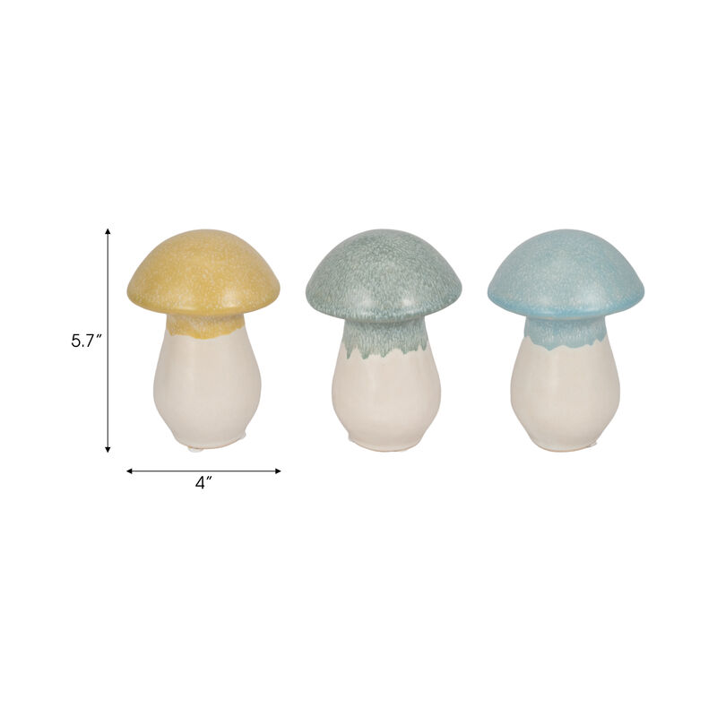 5" Mushroom Figurines Set