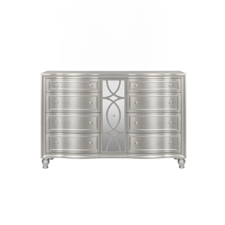 New Classic Furniture Reflections Wood 8-Drawer Dresser, Silver