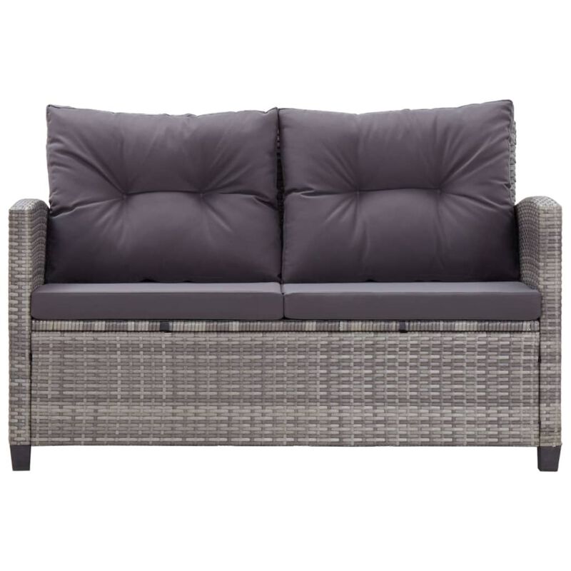 vidaXL 6 Piece Garden Sofa Set with Cushions Poly Rattan Dark Gray