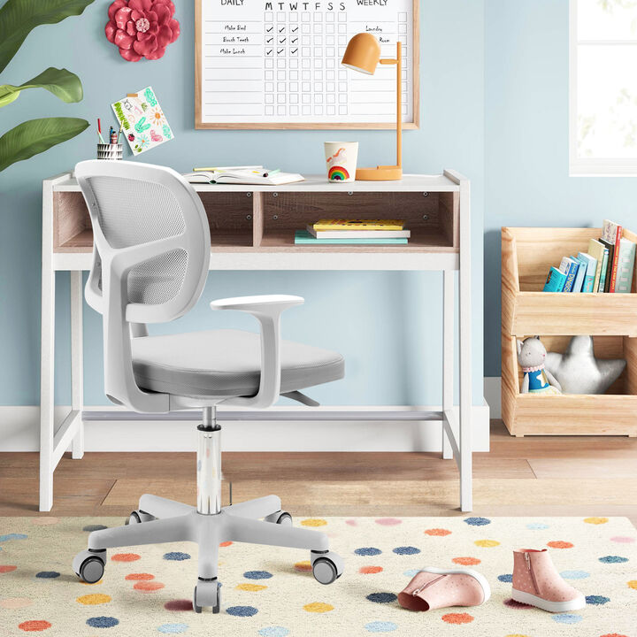 Adjustable Desk Chair with Auto Brake Casters for Kids