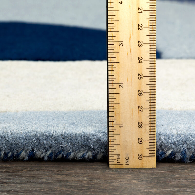 Forum FM-7195 6' x 9' Kidney Blue Rug