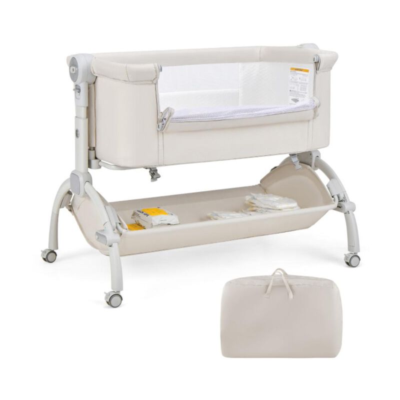 Hivvago 3-in-1 Baby Bassinet with Double-Lock Design and Adjustable Heights
