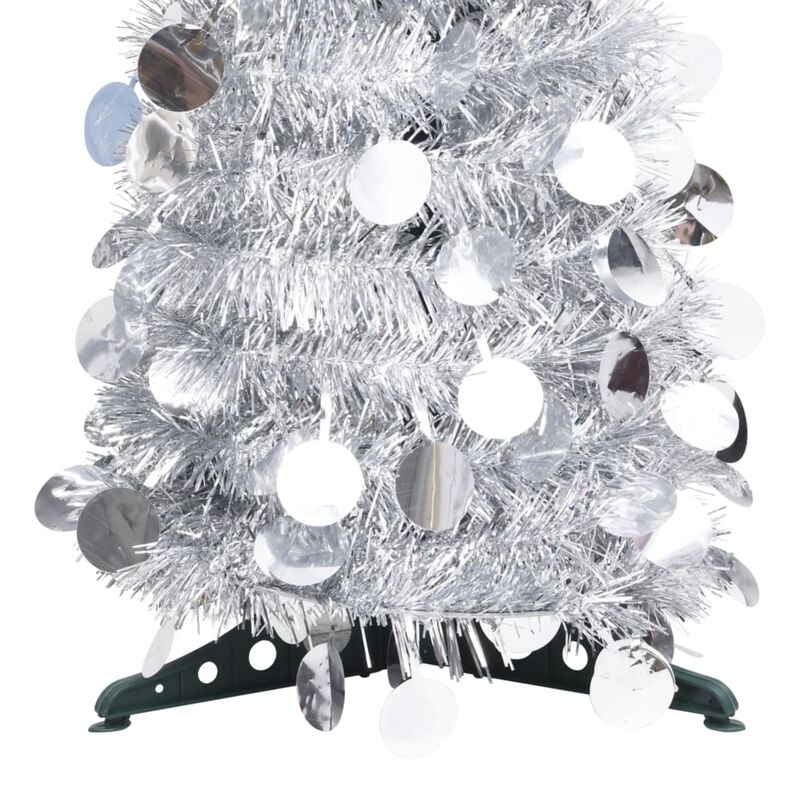 vidaXL Pop-up Artificial Christmas Tree Silver 47.2" PET