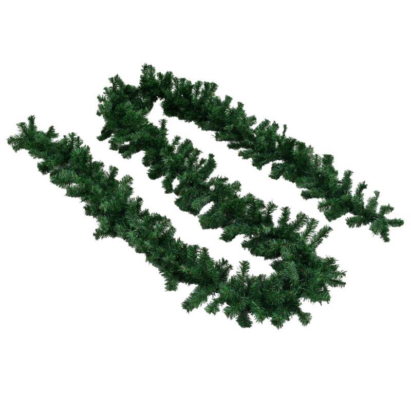 vidaXL Christmas Garlands 4 pcs Green 106.3" PVC