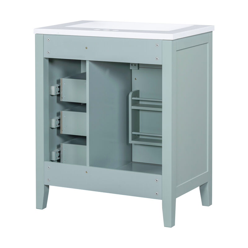 P PURLOVE Bathroom Furniture Vanity with Sink Combo