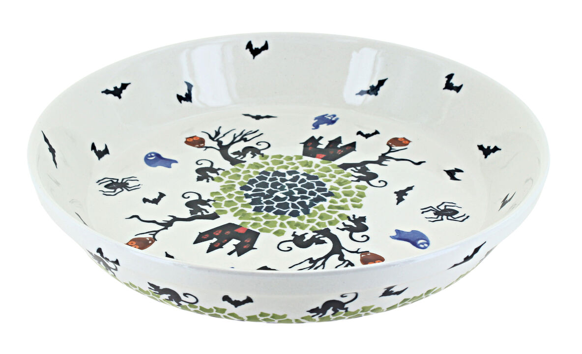 Blue Rose Polish Pottery Winter Nights Pie Plate