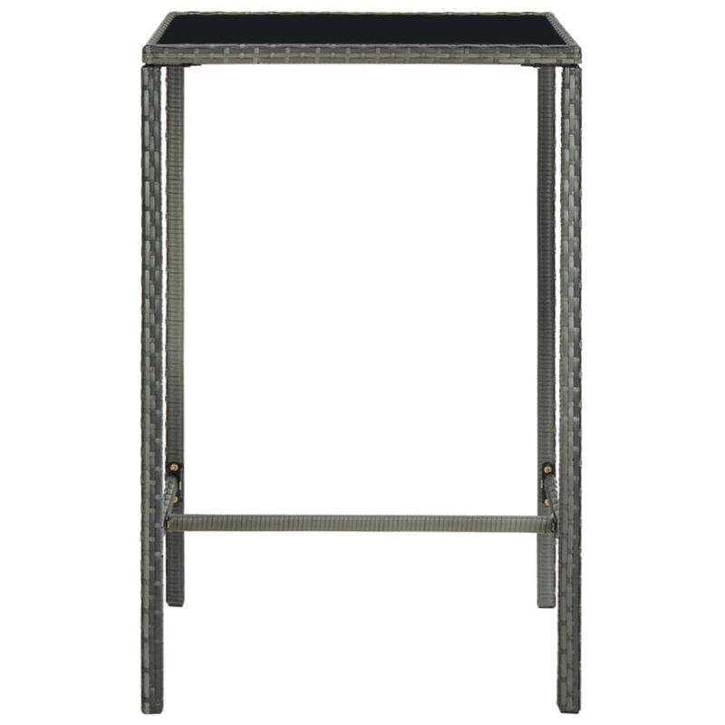 vidaXL 3 Piece Garden Bar Set Poly Rattan Gray