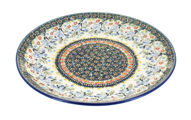 Blue Rose Polish Pottery Desert Flower Dinner Plate
