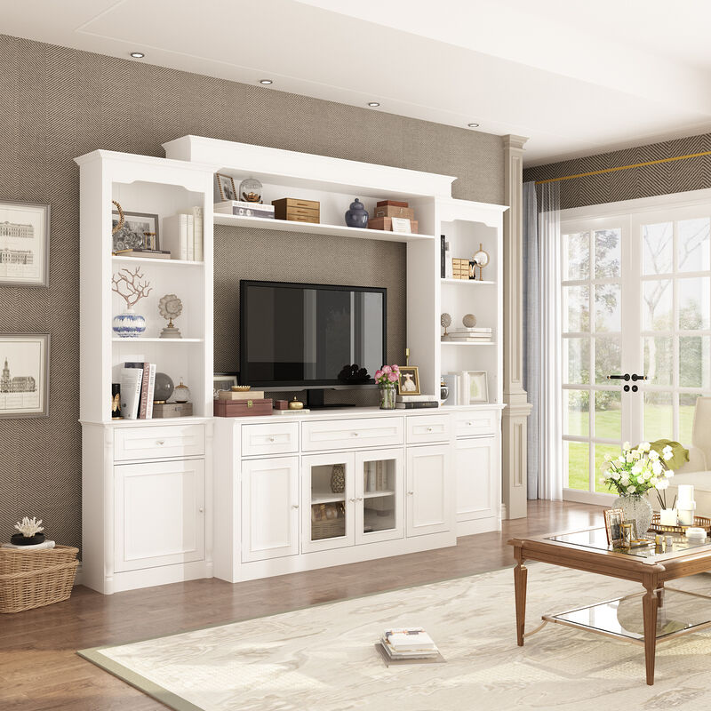 FUFU&GAGA Modern/Contemporary White Tv Cabinet Integrated Tv Mount (Accommodates TVs up to 55-in)，White