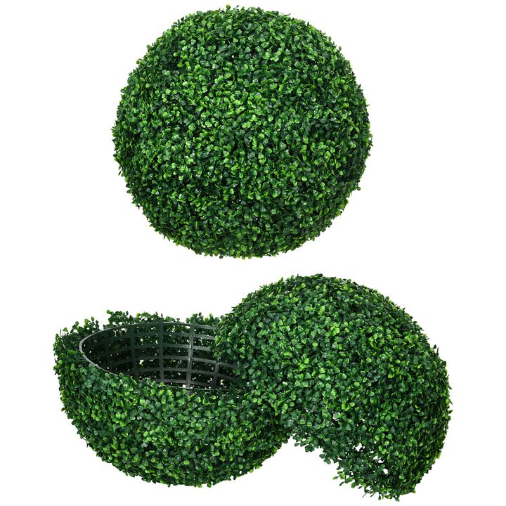 19.75" Artificial Boxwood Topiary: 2-Pack, Ball Shaped
