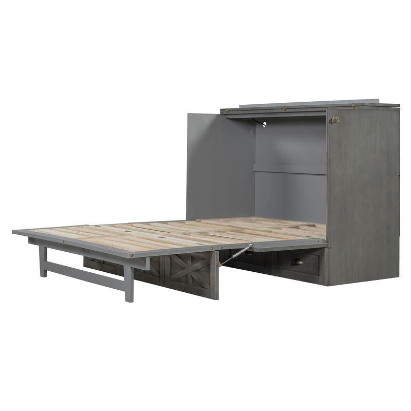 Merax Murphy Bed Cabinet with A Large Drawer