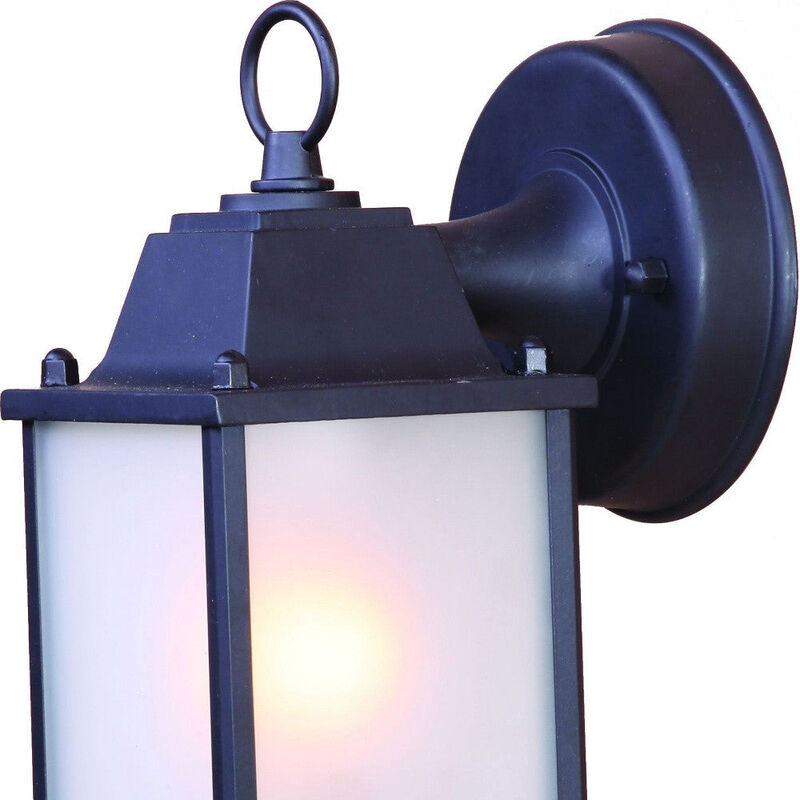 Hivvago Matte Black Hanging Frosted Glass Lantern Wall Light