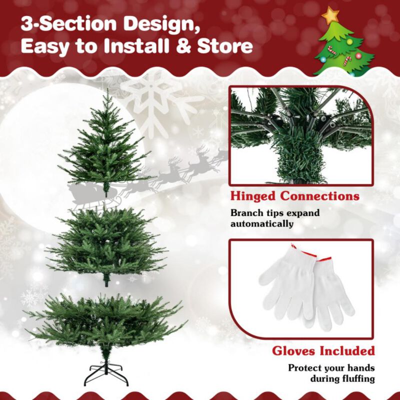 Pre-lit Christmas Tree with 280 Warm White LED Lights and 8 Lighting Modes