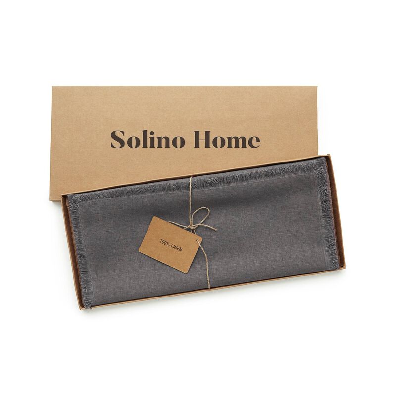 Solino Home 100% Pure Linen Table Runner 14 x 108 Inch | Milan