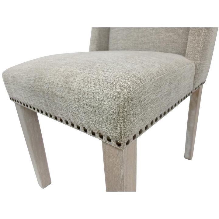 Carolina Living Upholstered Dining Chair - Set of 2 - Natural Driftwood - Fawn Upholstery