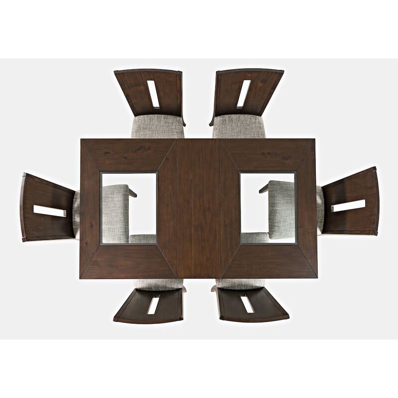 Jofran Urban Icon Contemporary 66 Seven-Piece Dining Set with Upholstered Chairs