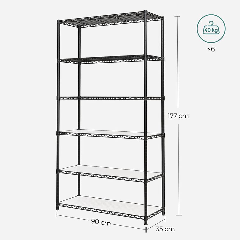6-Tier Storage Shelves – Space-Saving Organizer for Home, Office, or Garage