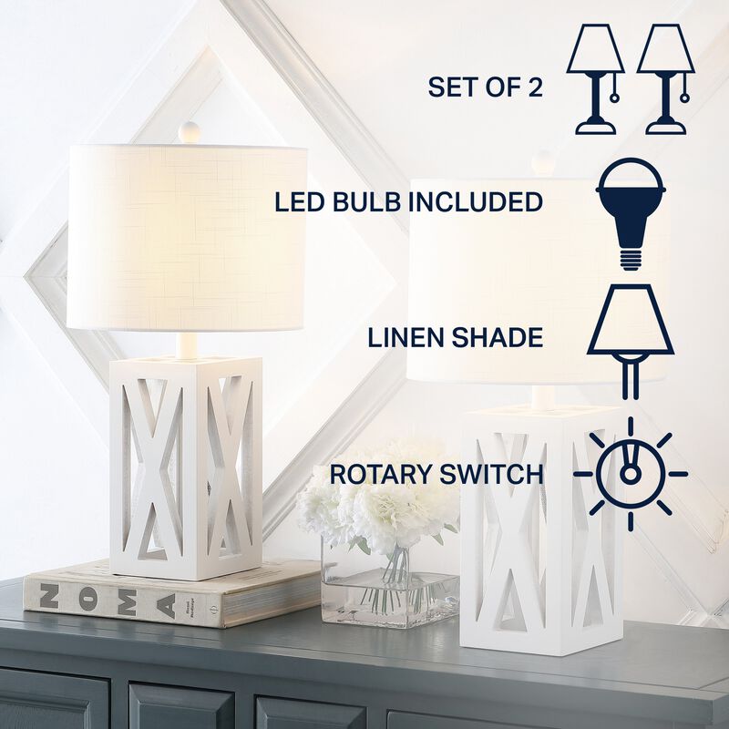 Stewart Farmhouse Wood LED Table Lamp