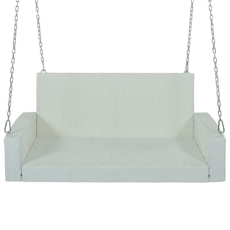 Merax 2-Person Wicker Hanging Porch Swing with Chains