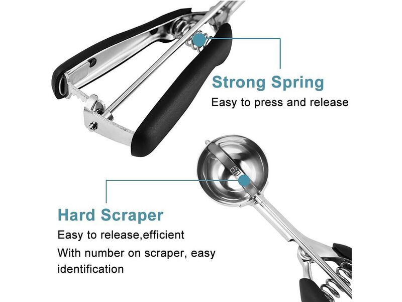 HOMURE H Cookie Scoop Set, Include 1 Tbsp/2 Tbsp/3 Tbsp, Cookie Scoops for Baking Set of 3