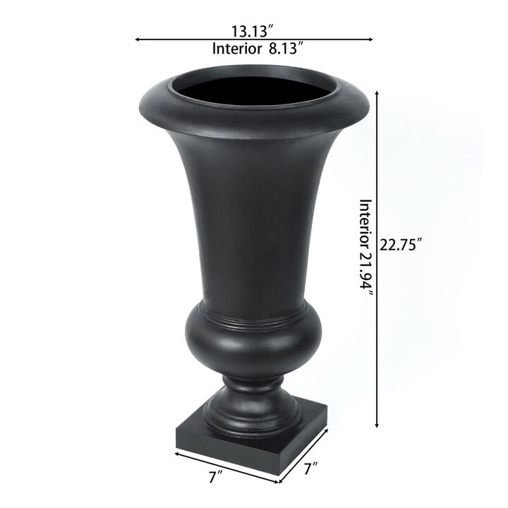 LuxenHome Black Finish Urn Planter (Small)