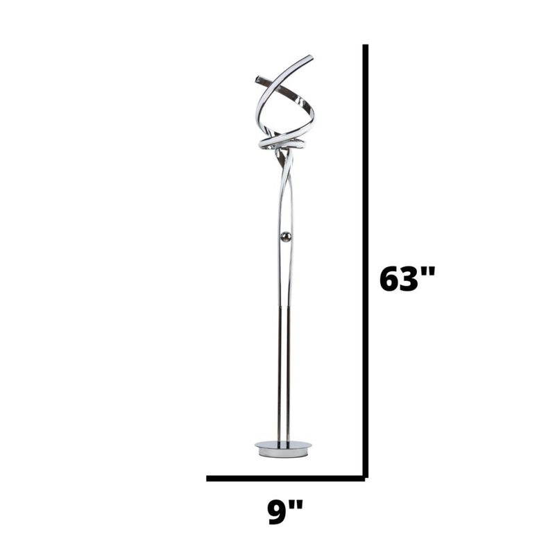 Munich Floor Lamp Wood Metal Dimmable Integrated LED