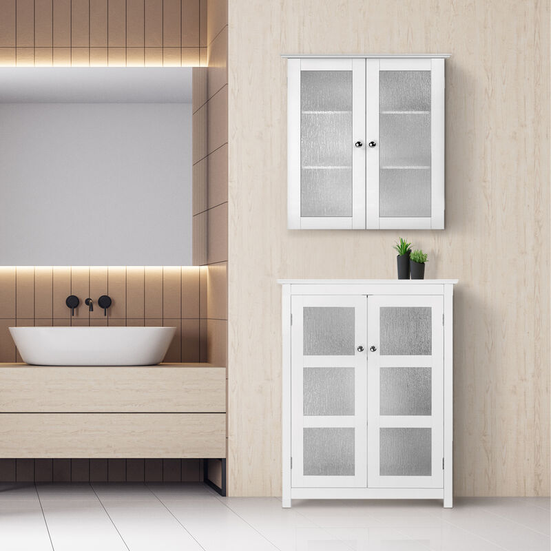 Teamson Home Connor Removable Wall Cabinet with 2 Glass Doors