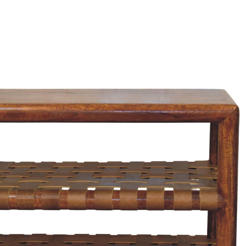 Artisan Furniture Solid Wood Regency Woven Chestnut 2 slot Shoe Rack