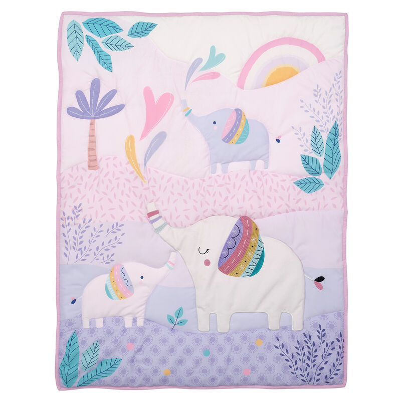 Bedtime Originals Elephant Dreams 3-Piece Pink Nursery Baby Crib Bedding Set