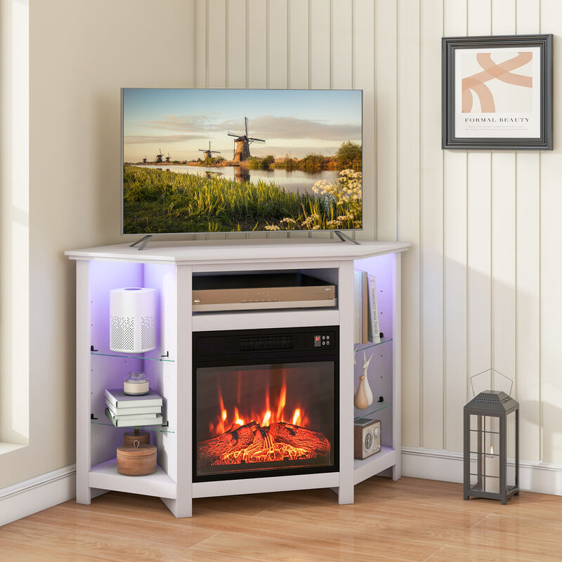 Modern TV Stand with LED Lights – Entertainment Center for Living Room Storage