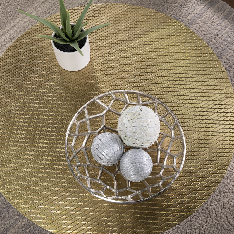 Judmont Round Cocktail Table w/Embossed Top