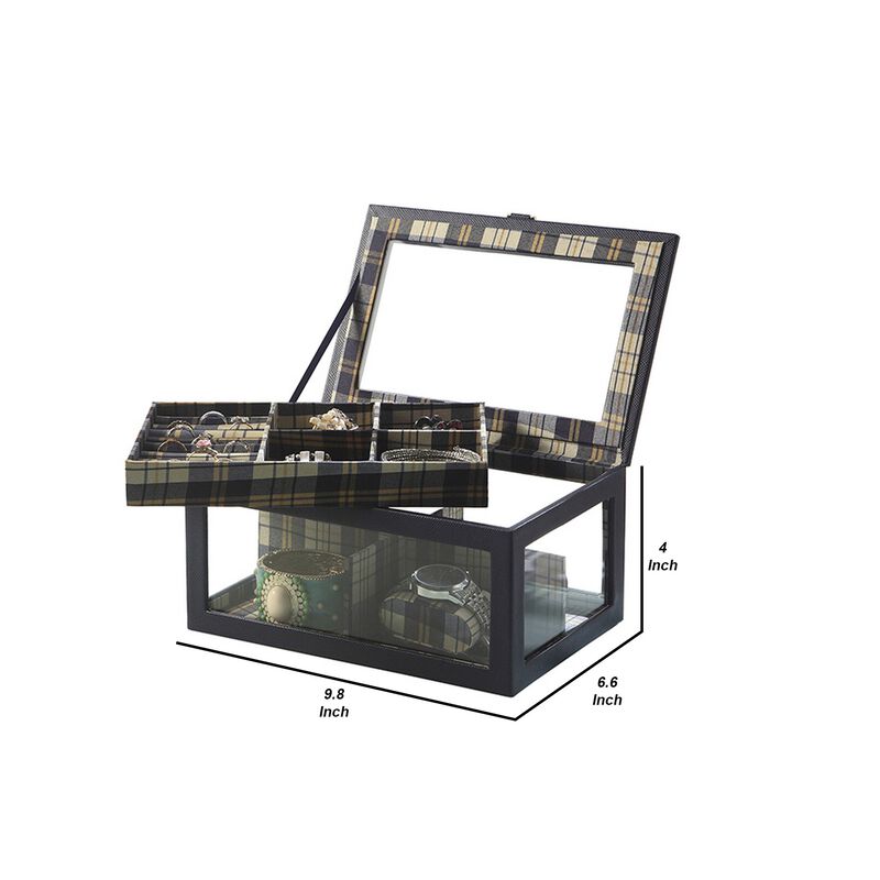 Jewelry Case with Multiple Slots and Removable Watch Cushions - Benzara