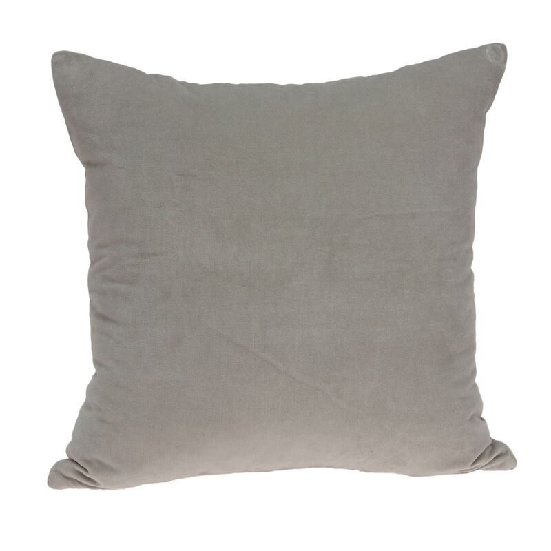18" Gray Solid Transitional Throw Pillow