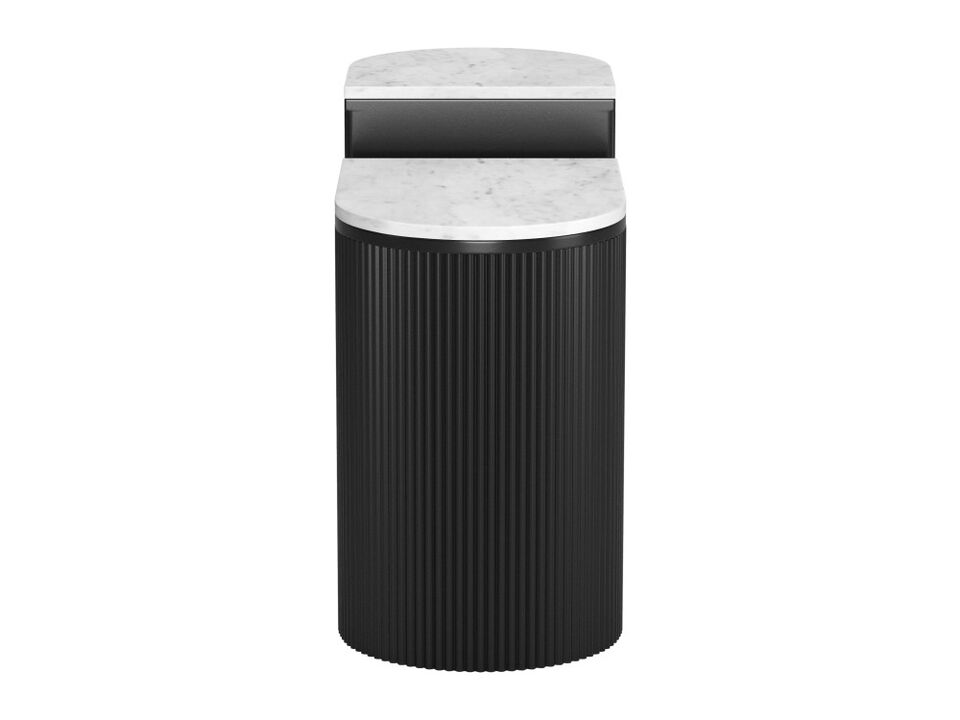 Ormara Side Table Set (2-Piece) White & Black