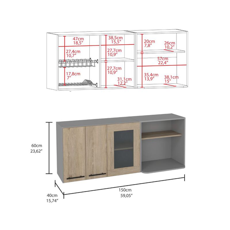 Wall Cabinet Retrit, Kitchen, Light Pine
