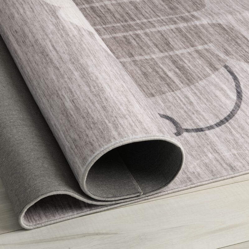 Soft Steps Playtime Lion Beige Grey Indoor Soft Area Rug