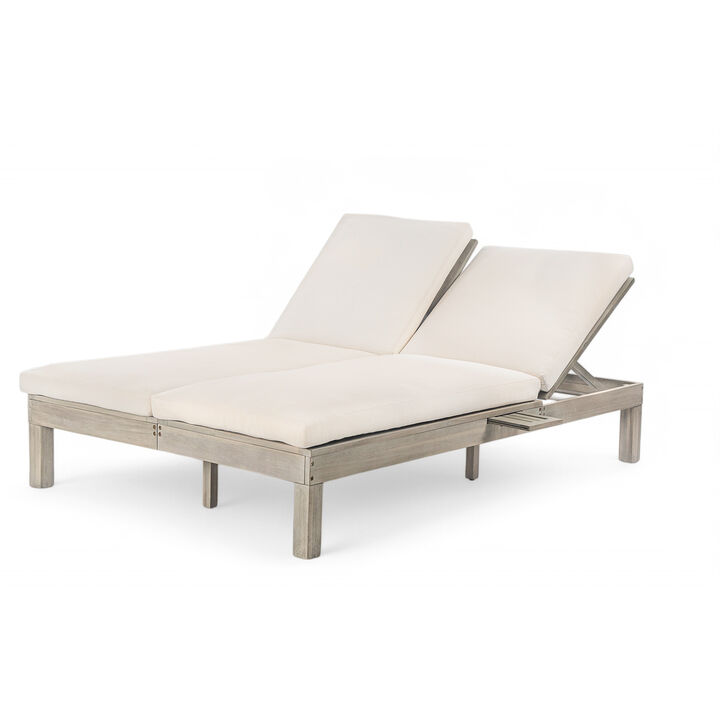 Merax Outdoor Chaise Lounge with 5-Position Adjustable Backrest