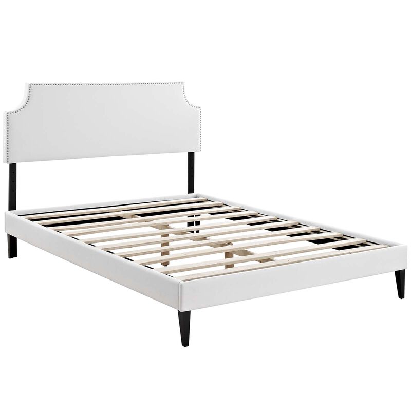 Modway - Corene Queen Vinyl Platform Bed with Squared Tapered Legs