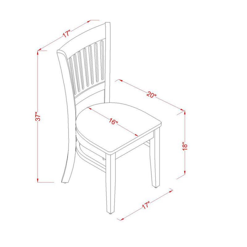 East West Furniture Vancouver    Wood  Seat  Kitchen  dining  Chairs  in  Oak  Finish,  Set  of  2