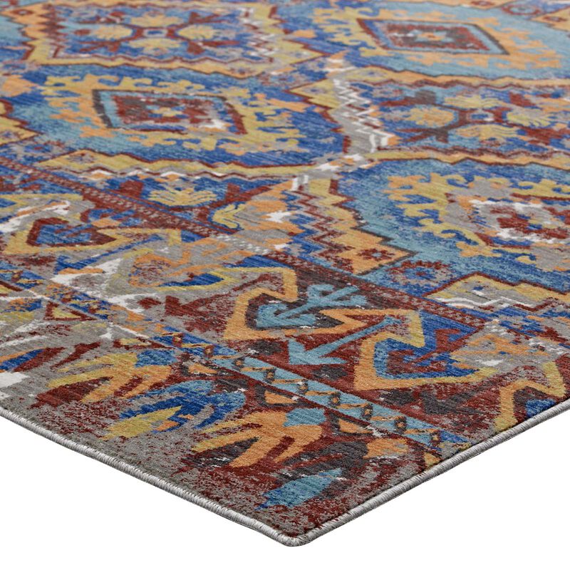 Centehua Distressed Southwestern Aztec 5x8 Area Rug - Multicolored
