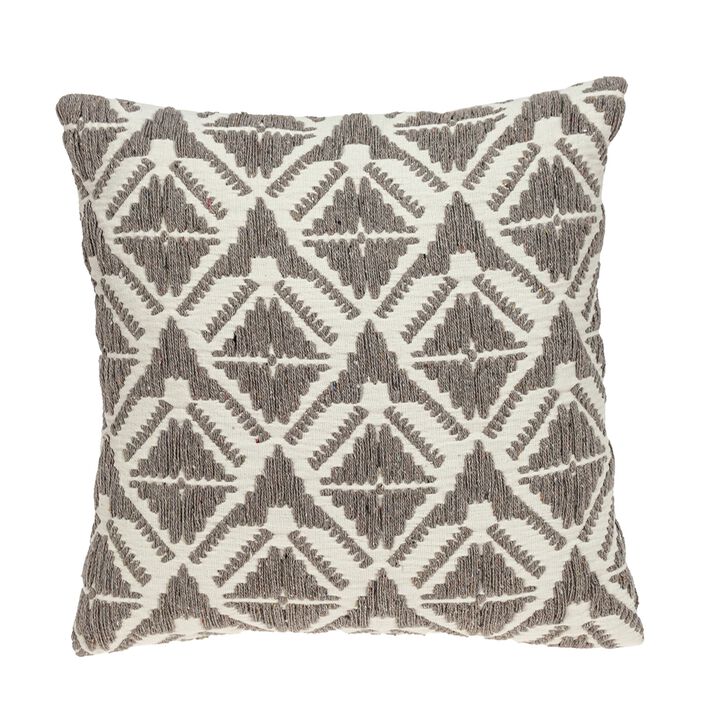 16" Beige Transitional Throw Pillow