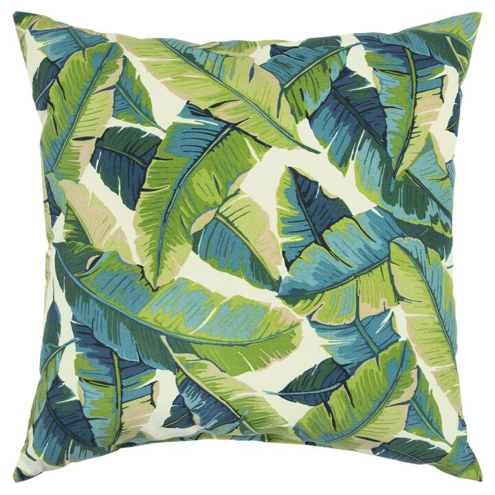 22"x22" Indoor/Outdoor Pillow, Tropical Blue and Lime Green