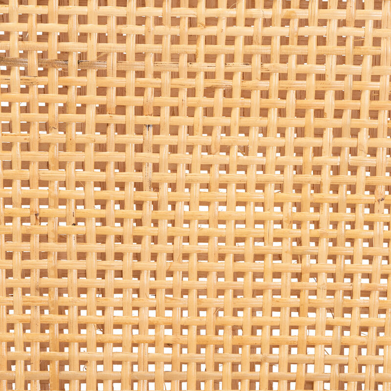 Bali & Pari Lingga Modern Bohemian Dark Brown Mahogany Wood and Natural Rattan Dining Chair