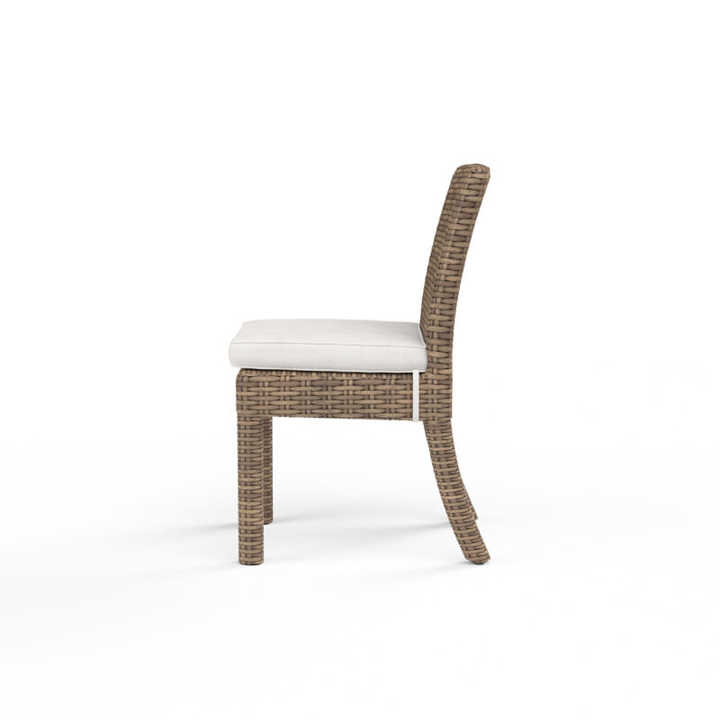 Havana Armless Dining Chair in Canvas Flax w/ Self Welt