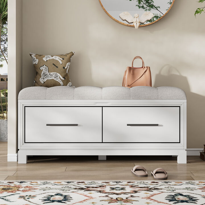 Merax Shoe Storage Bench with Removable Cushion