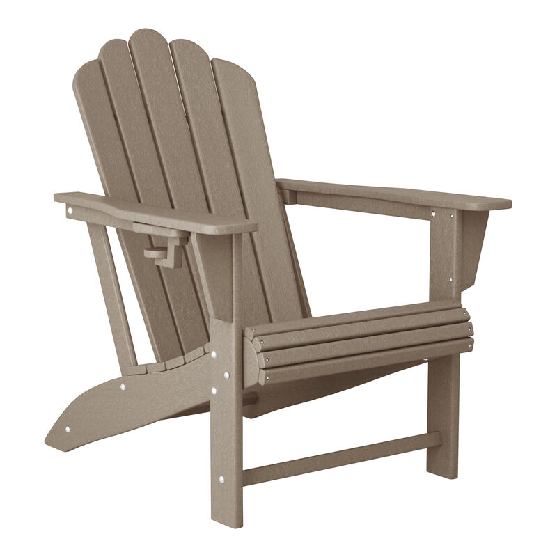 WestinTrends Outdoor Patio HDPE Adirondack Chair With Cup Holder