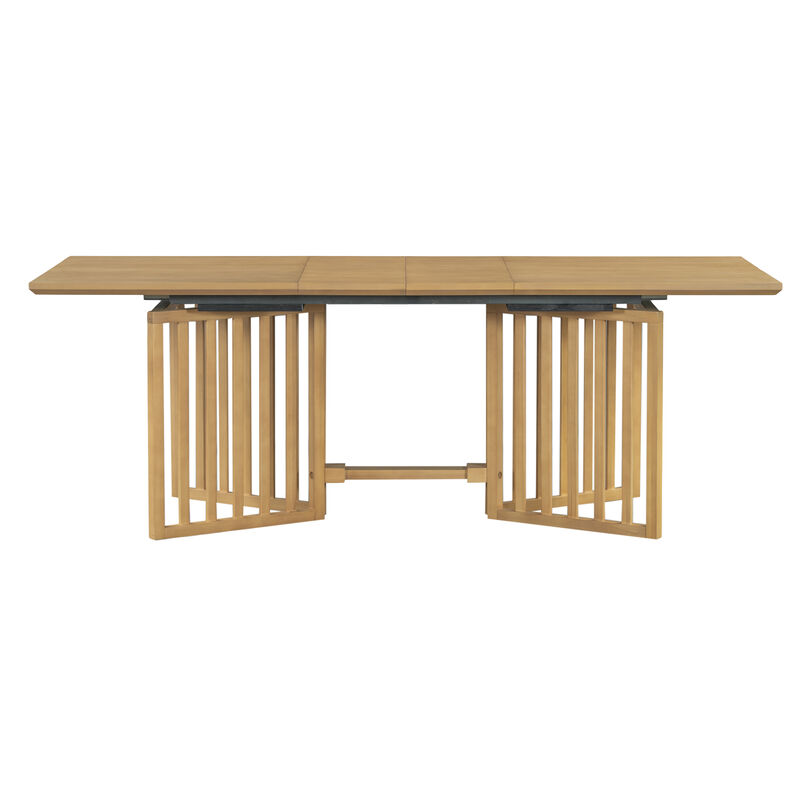 Merax Farmhouse 9-Piece Extendable Dining Table Chairs Set